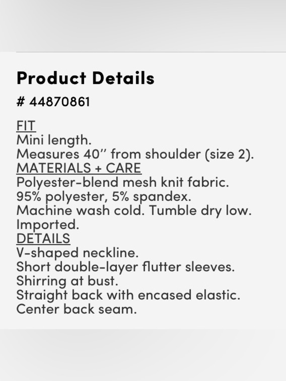 Torrid Flutter Sleeve Mesh Mini Dress - Size 0X - NWT! - Picture 6 of 6